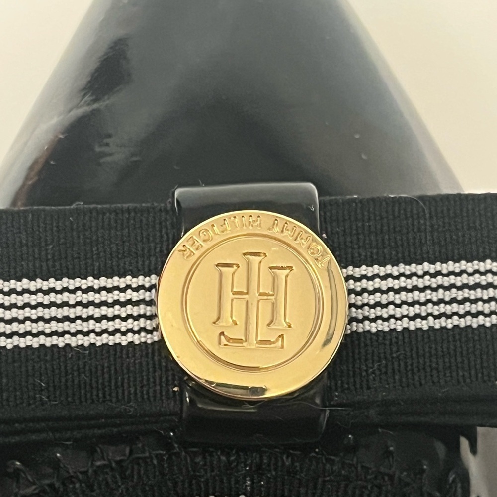 Tommy Hilfiger Black and White Flats with Gold Accents - Picture 3 of 5